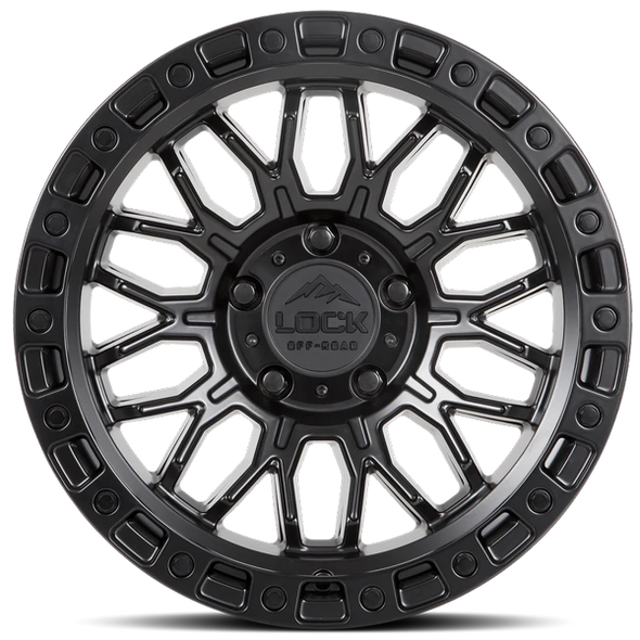 Lock Offroad Wheels Combat Matte Black with Matte Black Ring 17x9 1mm Offset 5x127 (5x5)| Fits Jeep Wrangler 07-Up and Jeep Gladiator Lock Offroad Wheels Combat Matte Black with Matte Black Ring 17x9 1mm Offset 5x127 (5x5)| Fits Jeep Wrangler 07-Up and Jeep Gladiator