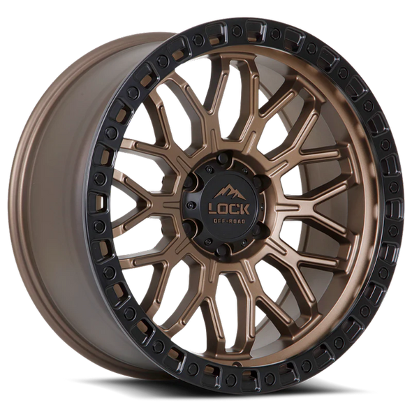 Lock Offroad Wheels Combat Matte Bronze with Matte Black Ring 17x9 1mm Offset 5x127 (5x5)| Fits Jeep Wrangler 07-Up and Jeep Gladiator Lock Offroad Wheels Combat Matte Bronze with Matte Black Ring 17x9 1mm Offset 5x127 (5x5)| Fits Jeep Wrangler 07-Up and Jeep Gladiator