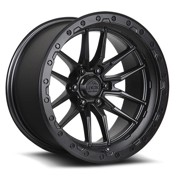 Lock Offroad Wheels Krawler Matte Black With Matte Black Ring 20x10 -18mm Offset 8x180