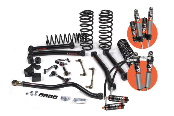2018-2025 Jeep Wrangler JL J-Konnect 3 Inch Lift Kit 2 Door w/Fox 2.5 Performance Elite Series Shocks Standard Rate Coils JSPEC