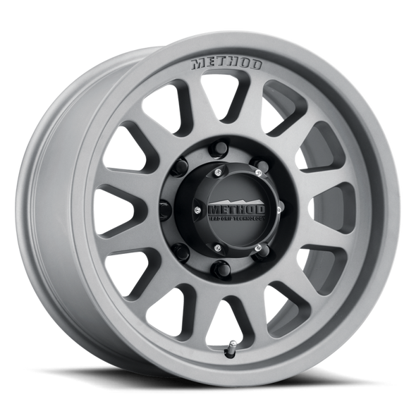 Method MR704 HD 17x9 18mm Offset 8x180 130.81mm CB Titanium Wheel
