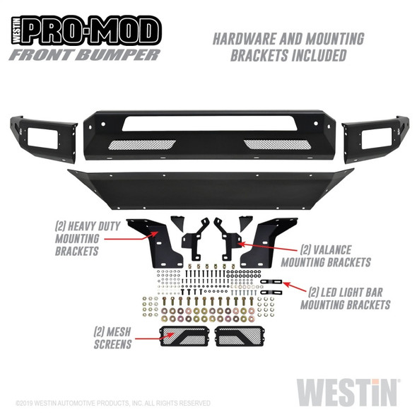 Westin 13-18 Dodge Ram 1500 / 2019 Ram 1500 Classic Pro-Mod Front Bumper - Textured Black