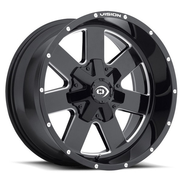 Vision 411 - 17x9 - 5x139.7 BP - 12mm Offset - Black Wheel