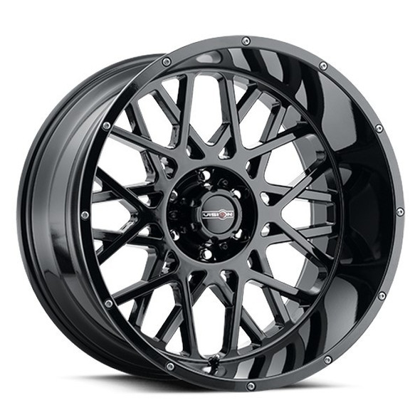 Vision 412 - 18x9 - 5x127 BP - 12mm Offset - Black Wheel