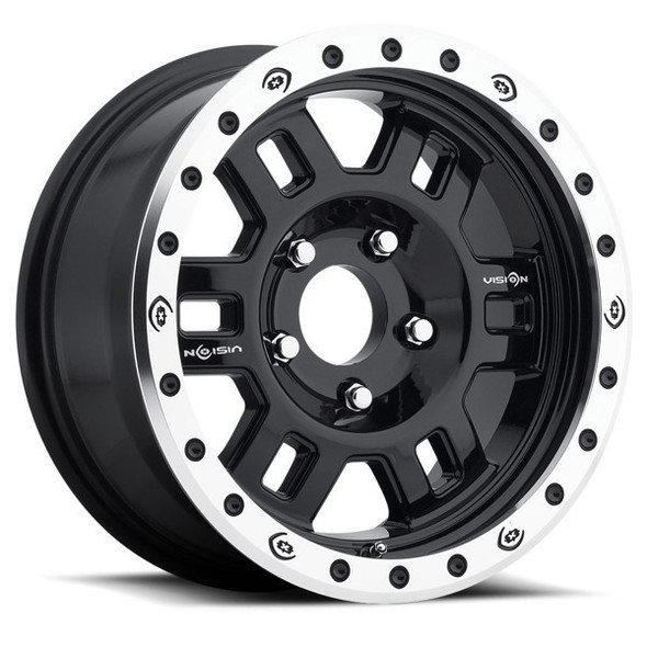 Vision 398 - 17x8.5 - 5x114.3 BP - -15mm Offset - Black Wheel
