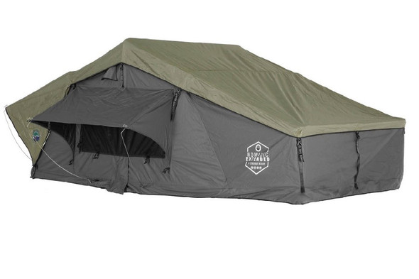 Overland Vehicle Systems Nomadic 2 Extended Roof Top Tent, Gray Body Green Rainfly |18329936