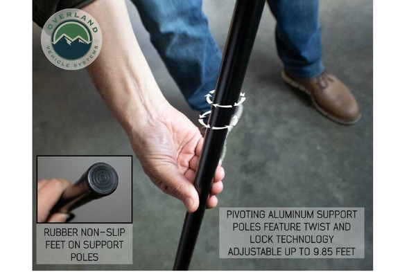 Overland Vehicle Systems Nomadic 180 Extended 3 Meter Tent Poles, 4 Piece Kit |18169910