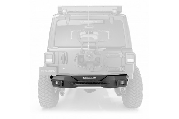 Go Rhino Rockline Rear Stubby Bumper - Textured Black |371100T-Fits Jeep Wrangler JK