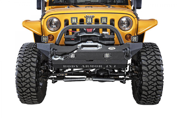 Body Armor Mid-Stubby Front Winch Bumper |JK-19532-Fits Jeep Wrangler JK
