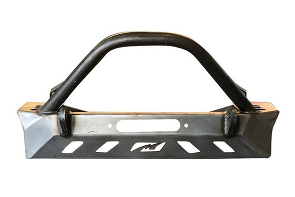 Motobilt Front Bumper w/ Bull Bar - Bare Steel |MB1069-B-Fits Jeep Wrangler LJ / Jeep Wrangler TJ / Jeep Wrangler YJ