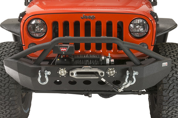 Fishbone Offroad Front Full-Width Winch Bumper w/ LEDs |FB22003-Fits Jeep Wrangler JK