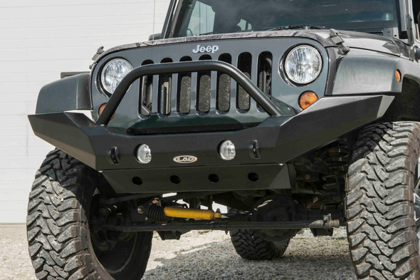 LOD Destroyer Full-Width Front Bumper w/Bull Bar Black Powder Coated |JFB0723-Fits Jeep Wrangler JK