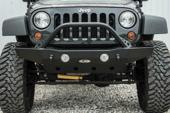 LOD Destroyer Mid-Width Front Bumper w/ Bull Bar Black Powder Coated |JFB0713-Fits Jeep Wrangler JK