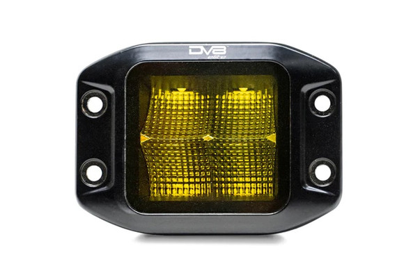 DV8 Offroad 3in Elite Series LED Amber Flush Mount Pod Light - Single Pod, No Wiring Harness |BE3FMW40W-A