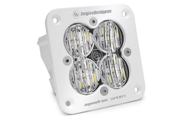 Baja Designs Squadron Sport White Flush Mount LED Auxiliary Light Pod, Wide Cornering - Clear |551005WT