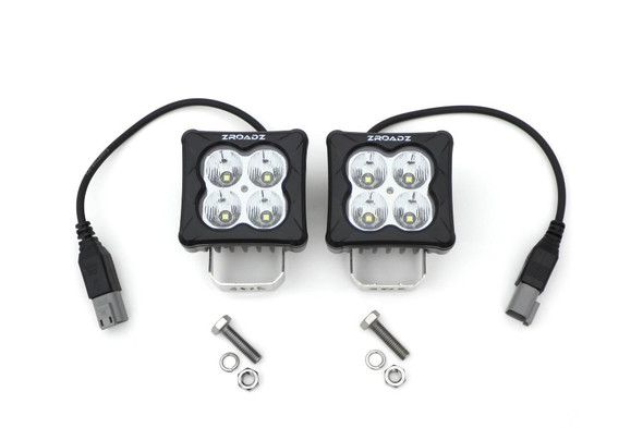 ZROADZ 3-inch LED Light Pod Kit, G2 Series, Bright White, Flood Beam, 2 Piece With Wiring Harness |Z30BC20W-D3F-K