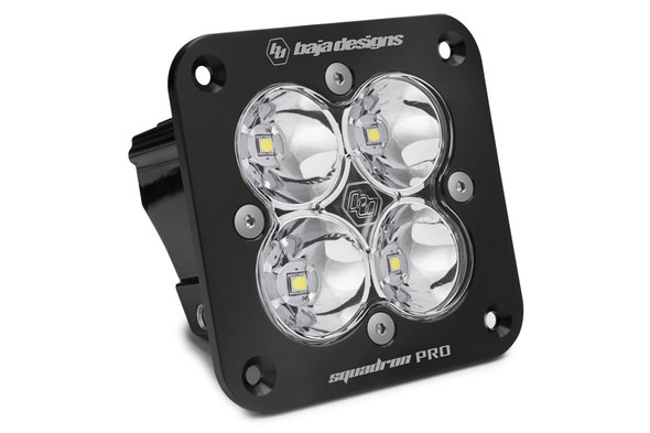 Baja Designs Squadron Pro Black Flush Mount LED Auxiliary Light Pod, Spot - Clear |491001