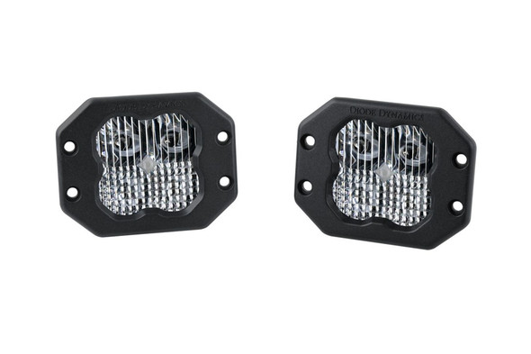 Diode Dynamics SS3 White Sport Flush Mount LED Pod Pair, Combo/Driving - Red |DD6921P