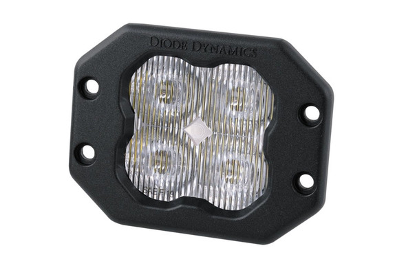 Diode Dynamics SS3 White Pro Flush Mount LED Pod, SAE Fog - Amber |DD6930S
