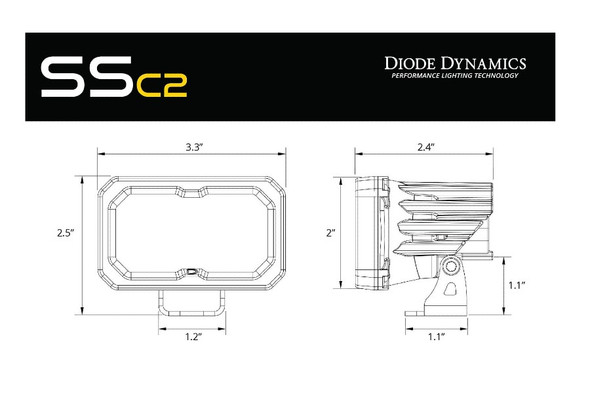 Diode Dynamics SSC2 2IN Sport LED Combo Pod, ABL |DD8092S