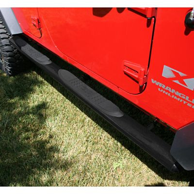 Rugged Ridge 4 1/4in Oval Tube Side Steps Textured Black |11591.08