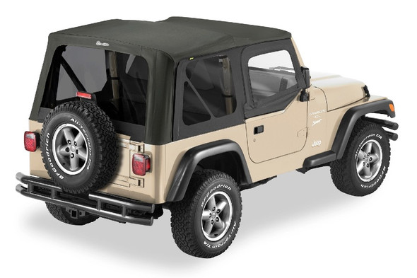 Bestop Sailcloth Soft Top w/ Tinted Windows and Fabric Upper Doors Black |79124-01