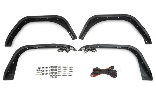 DV8 Slim Fenders w/ LED Turn Signal Lights |FDJL-07-Fits Jeep Wrangler JL