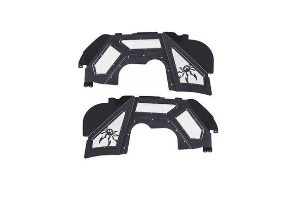 Poison Spyder Front Inner Fender Liners w/ Vented Panels - Black |1902980VP1-Fits Jeep Wrangler JL / Jeep Gladiator JT