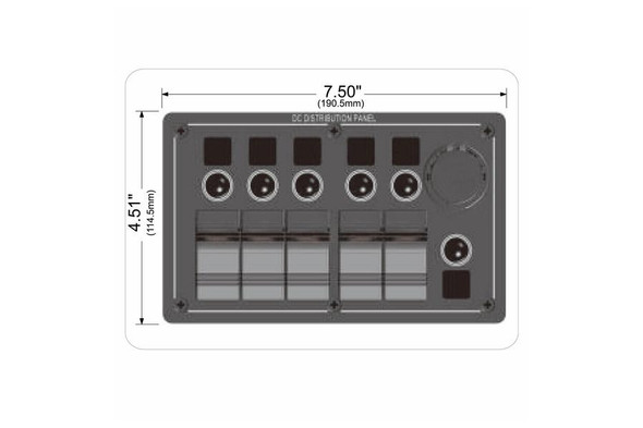 Bulldog Winch 5-Switch Voltmeter Panel w/Breakers |20267