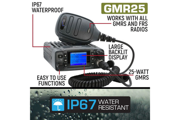 Rugged Radios GMRS Mobile Radio Kit Lite w/ Stealth Antenna - 25 Watt |RKL-GMR25