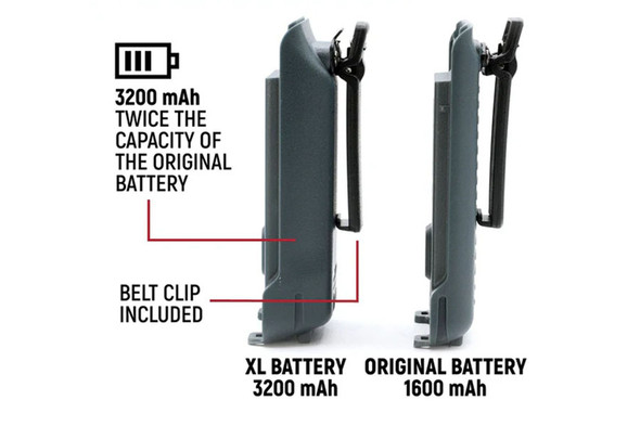 Rugged Radios GMR2/GMR2 PLUS Handheld XL Battery w/ USB Charging Port - Grey |BAT-GMR2-XL