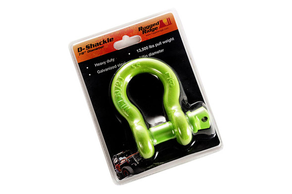 Rugged Ridge D-Shackle, 7/8-Inch, 13500 Pound, Green |11235.22