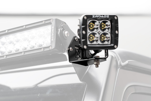 ZROADZ Side Mount For Front Roof Mounts w/2 - 3in Cube Pod Work Lights |Z334851-KIT2-Fits Jeep Gladiator JT / Jeep Wrangler JL