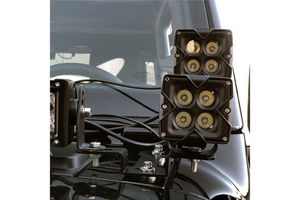 Quake LED A-Pillar Dual Pod/Single 42in Light Bar Cowl Mount |QBJ371-Fits Jeep Gladiator JT / Jeep Wrangler JL
