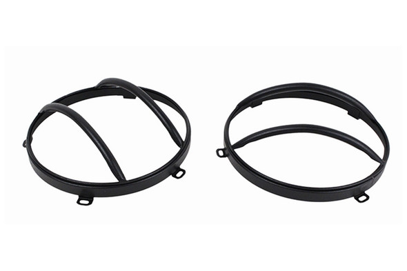 Kentrol Euro Headlight Guard Set - Textured Black |80573-Fits Jeep Wrangler JK