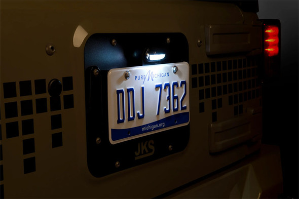 JKS Rear License Plate Relocation Kit w/ Light |8210-Fits Jeep Wrangler JK