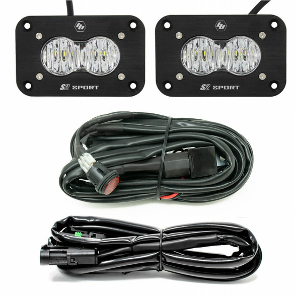 Baja Designs S2 Sport LED Wide Cornering Flush Mount Backup Kit, Pair