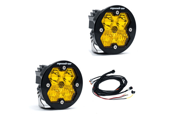 Baja Designs Squadron-R 2.0 Sport LED Auxiliary Light Driving/Combo, Baja Amber - Pair