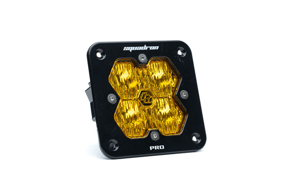 Baja Designs Squadron 2.0 Pro Flush Mount LED Auxiliary Light Wide Cornering, Baja Amber