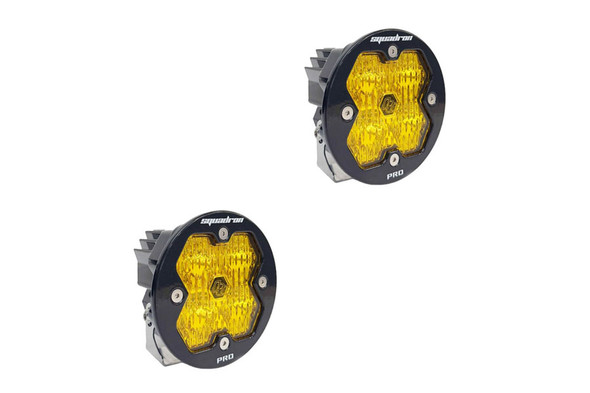 Baja Designs Squadron-R 2.0 Pro LED Auxiliary Light Pair Wide Cornering, Baja Amber - No Harness