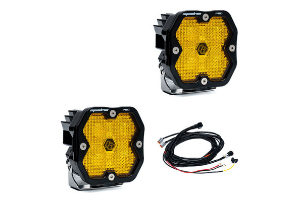 Baja Designs Squadron 2.0 Pro LED Auxiliary Light Work/Scene, Baja Amber - Pair