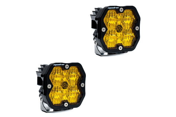 Baja Designs Squadron 2.0 Sport LED Auxiliary Light Pair Wide Cornering, Baja Amber - No Harness