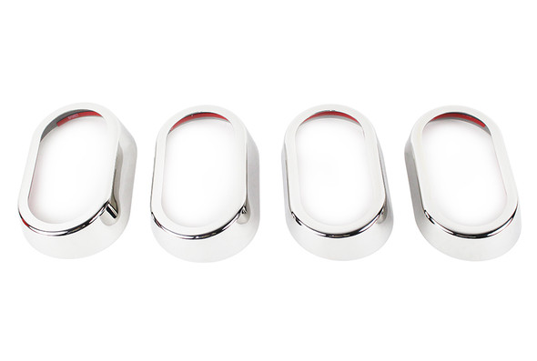 Kentrol 4-Pieces Interior Door Handle Bezels - Polished Silver