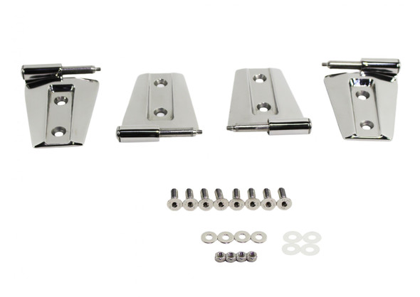 Kentrol 4-Pieces Door Hinge Set - Polished Silver