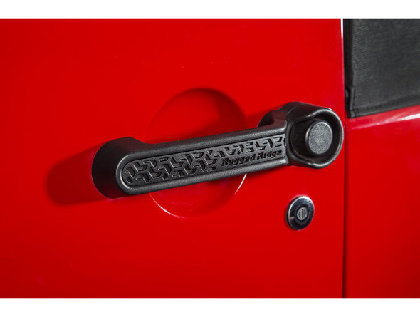 Rugged Ridge 13311.48 Elite Handle Inserts in Black for 07-18 Jeep Wrangler JK 2-Door