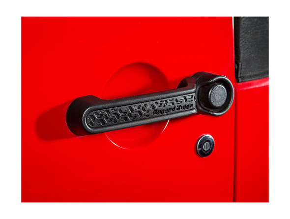 Rugged Ridge 13311.49 Elite Door Handle Inserts in Black for 07-18 Jeep Wrangler JK 4-Door