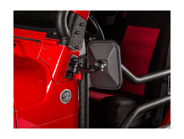 Rugged Ridge 11025.22 Square Stubby Trail Mirror Pair for 97-18 Jeep Wrangler TJ & JK