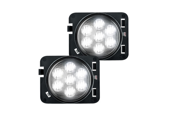 RECON Round Front Fender Lights - Clear Lens