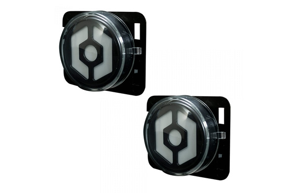 RECON Round Front Fender LED Lights, Amber - Smoked Lens