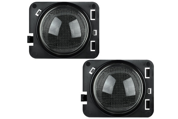 RECON Round Front Fender LED Lights, Amber - Smoked Lens